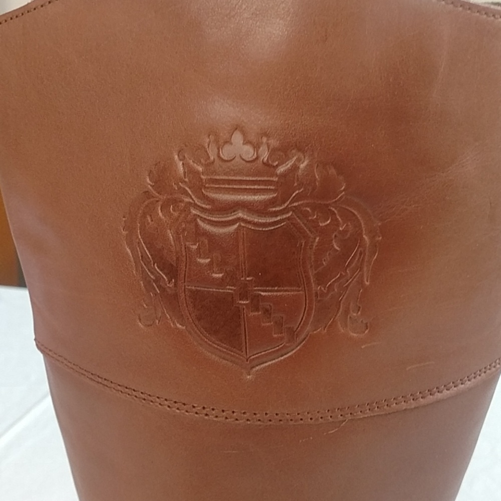 Franco Sarto leather zip boot US 11 1-2" heel